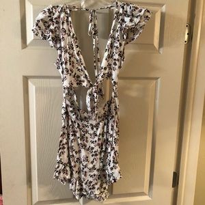 Tie front romper